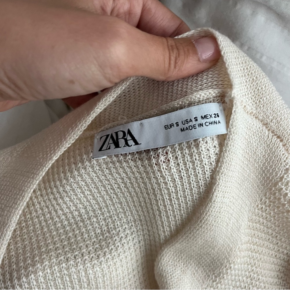 Zara Cream Women's Sweater Cardigan - Picture 4 of 6